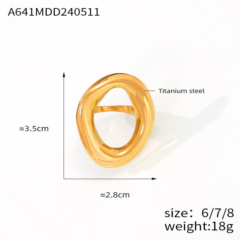 VELROSS STUDIO Velross bold gold titanium steel statement ring