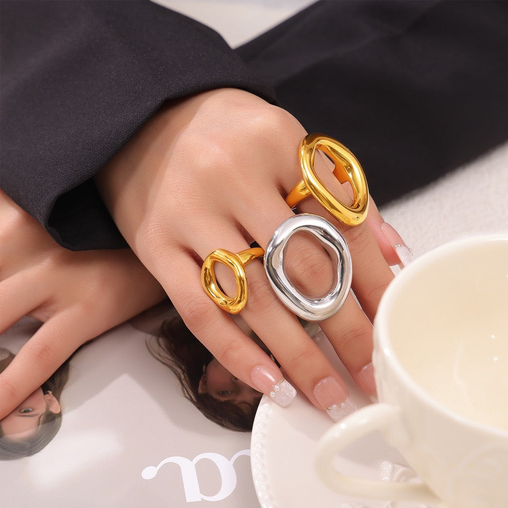 VELROSS STUDIO Velross bold gold titanium steel statement ring