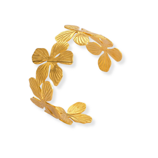 VELROSS STUDIO Delicate Floral Design Cuff Adjustable Bracelet