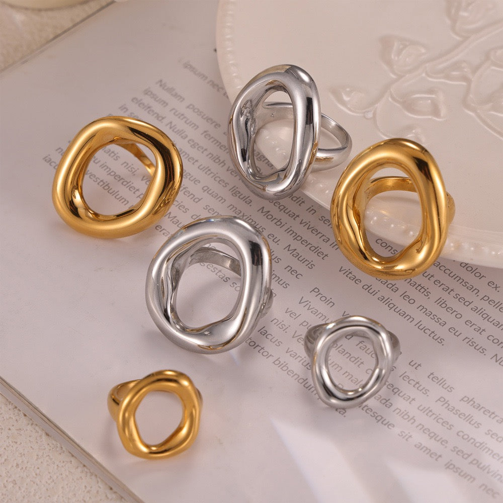VELROSS STUDIO Velross bold gold titanium steel statement ring